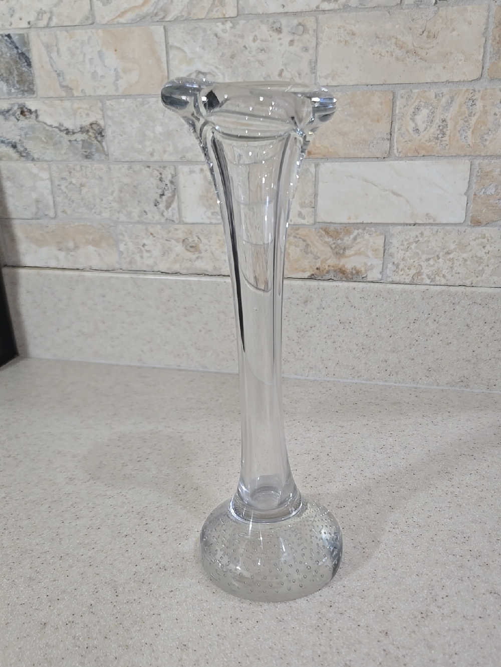 Vintage Handblown Aseda Jack In The Pulpit Clear Glass Bud Vase